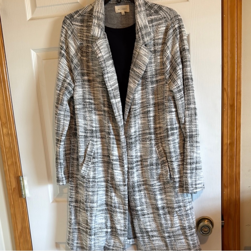 MELLODAY Gray Jacket with Plaid Pattern